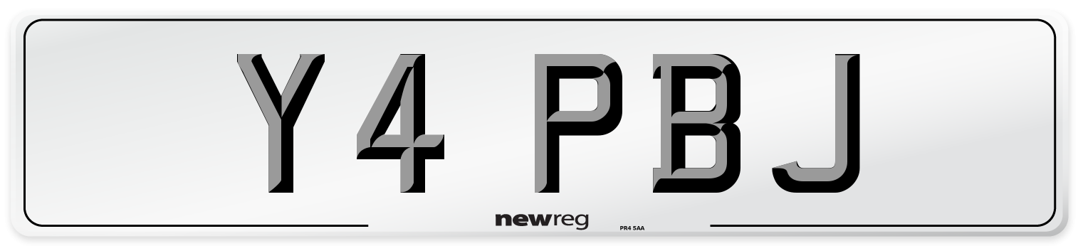 Y4 PBJ Front Number Plate