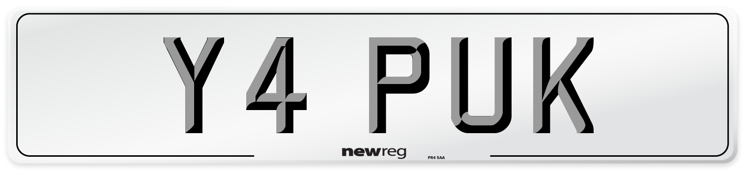 Y4 PUK Front Number Plate