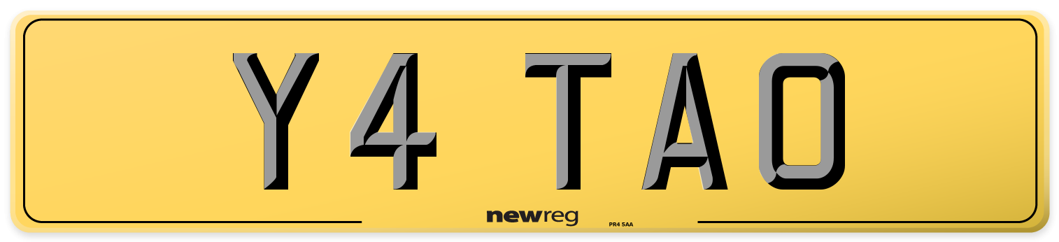 Y4 TAO Rear Number Plate