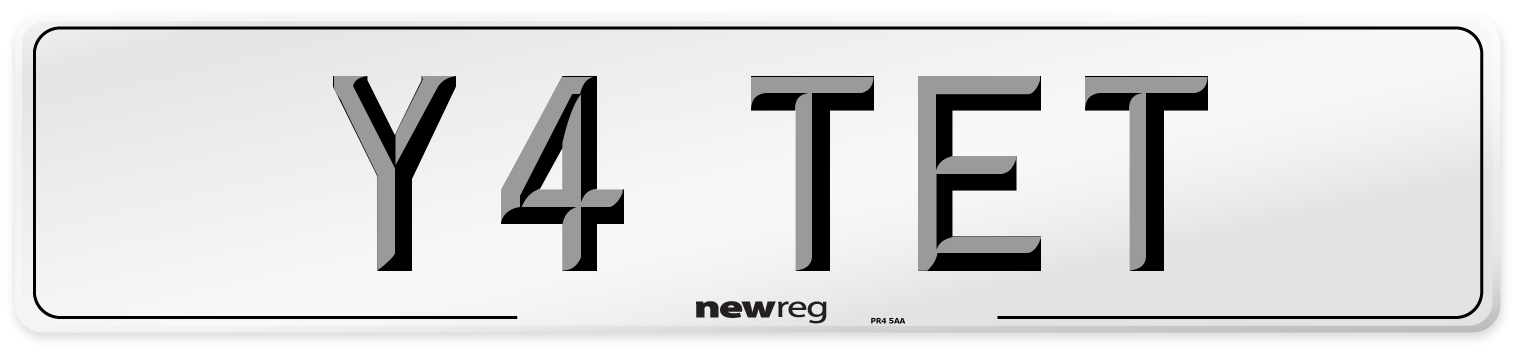 Y4 TET Front Number Plate