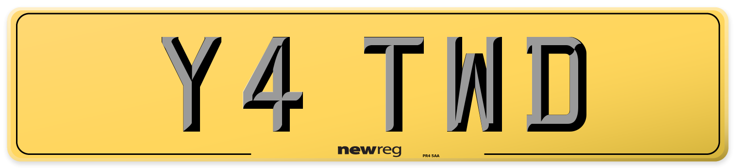 Y4 TWD Rear Number Plate