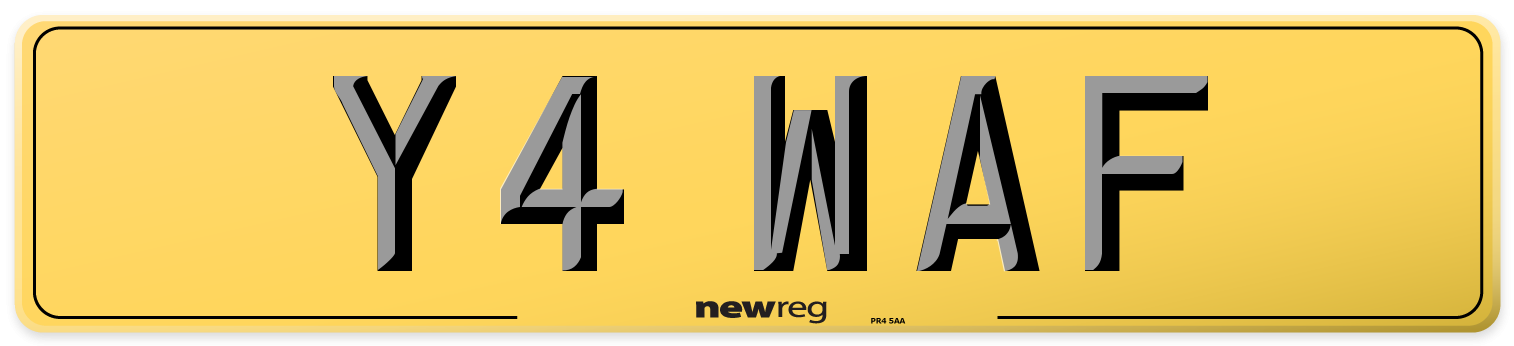 Y4 WAF Rear Number Plate