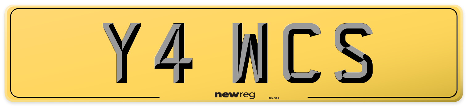 Y4 WCS Rear Number Plate