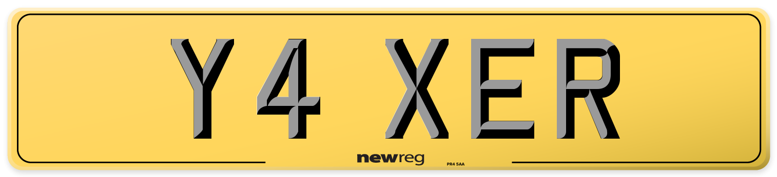Y4 XER Rear Number Plate