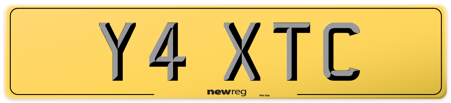 Y4 XTC Rear Number Plate