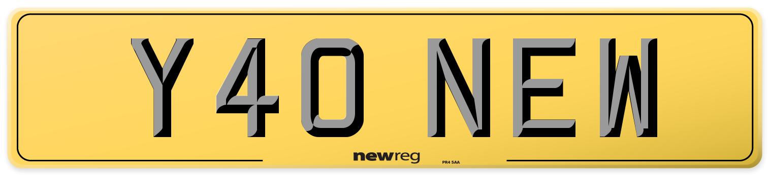 Y40 NEW Rear Number Plate