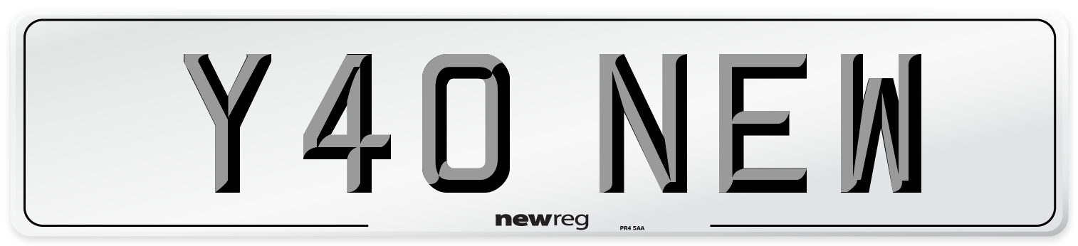 Y40 NEW Front Number Plate