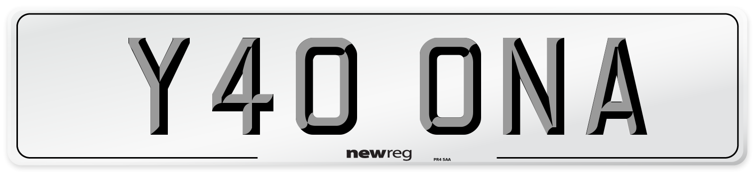 Y40 ONA Front Number Plate