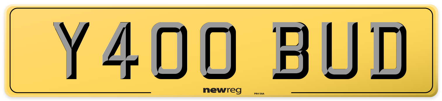Y400 BUD Rear Number Plate