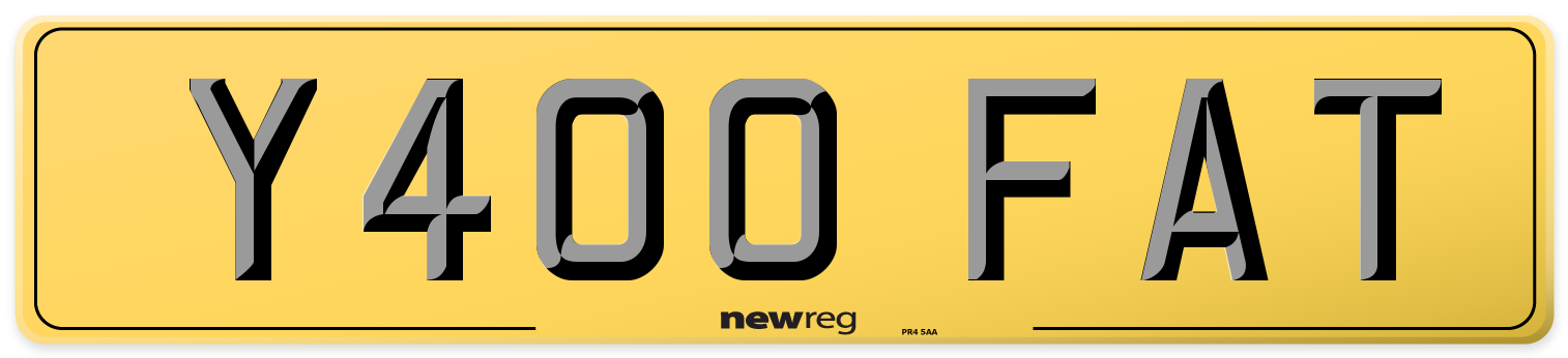 Y400 FAT Rear Number Plate