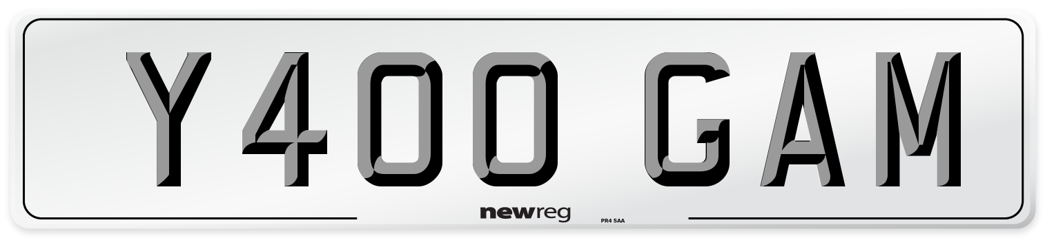 Y400 GAM Front Number Plate