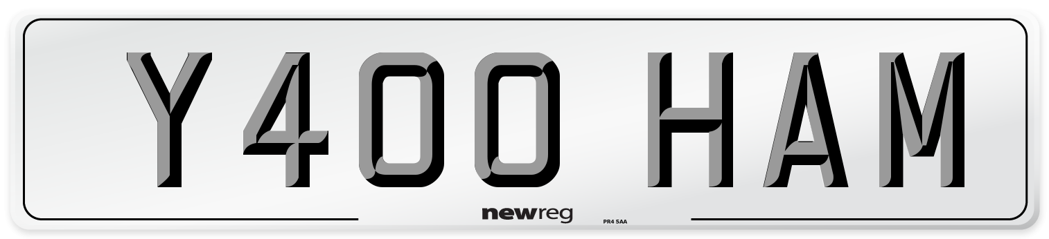 Y400 HAM Front Number Plate