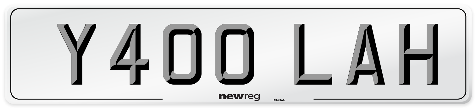 Y400 LAH Front Number Plate