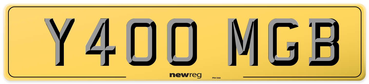 Y400 MGB Rear Number Plate