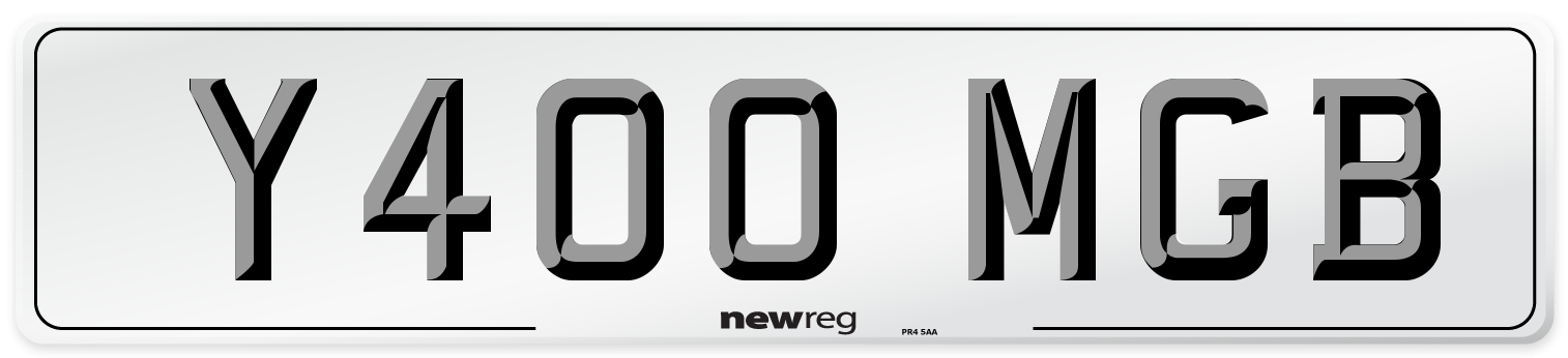Y400 MGB Front Number Plate