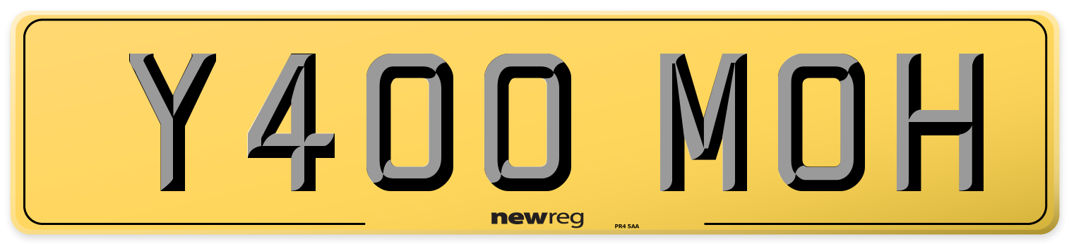 Y400 MOH Rear Number Plate