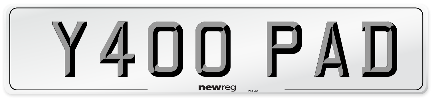 Y400 PAD Front Number Plate