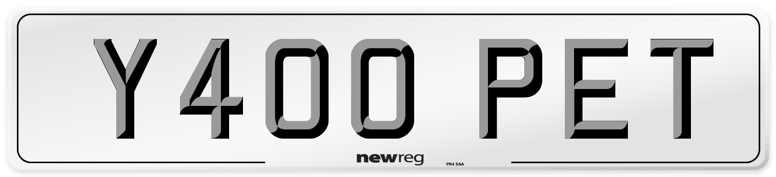 Y400 PET Front Number Plate