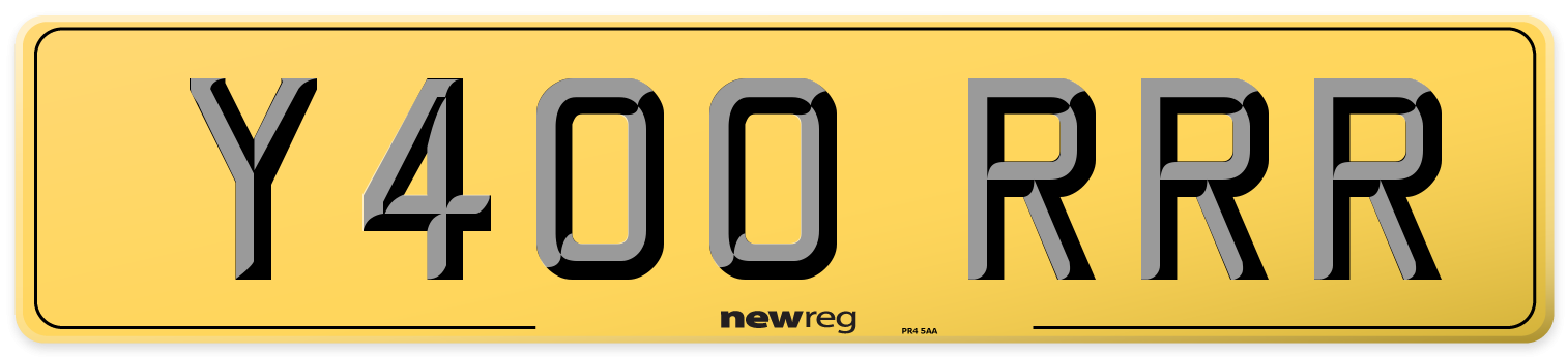 Y400 RRR Rear Number Plate