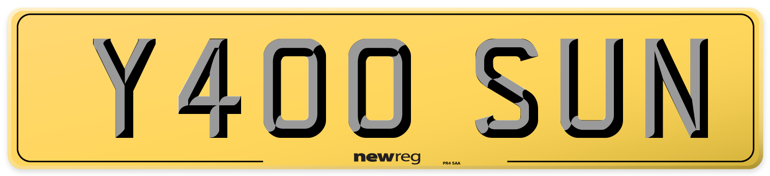 Y400 SUN Rear Number Plate