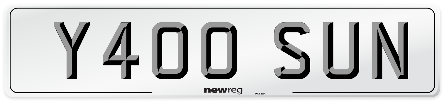 Y400 SUN Front Number Plate
