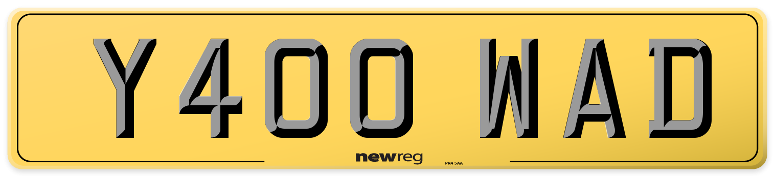 Y400 WAD Rear Number Plate