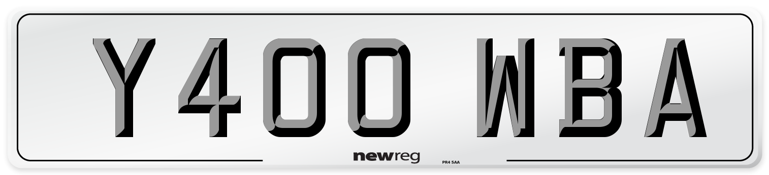 Y400 WBA Front Number Plate