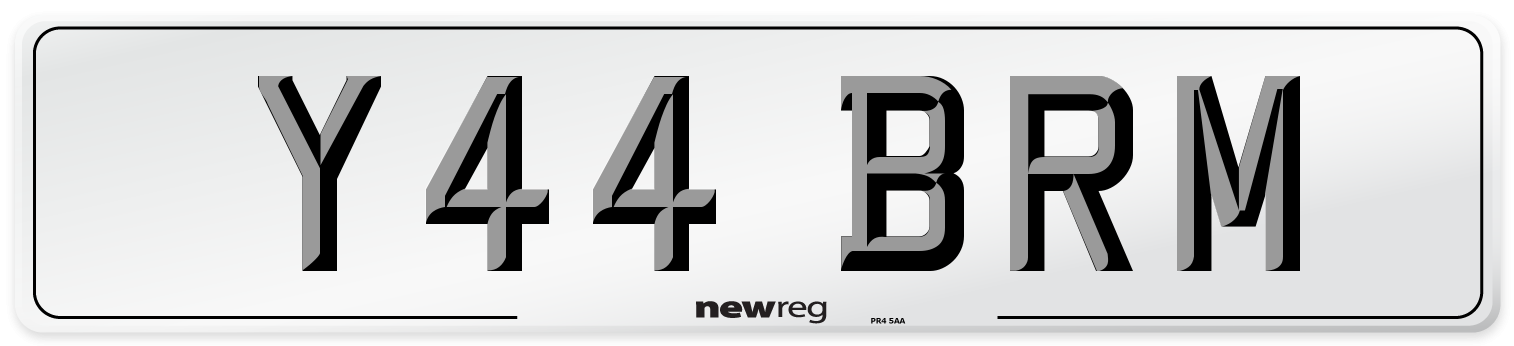 Y44 BRM Front Number Plate