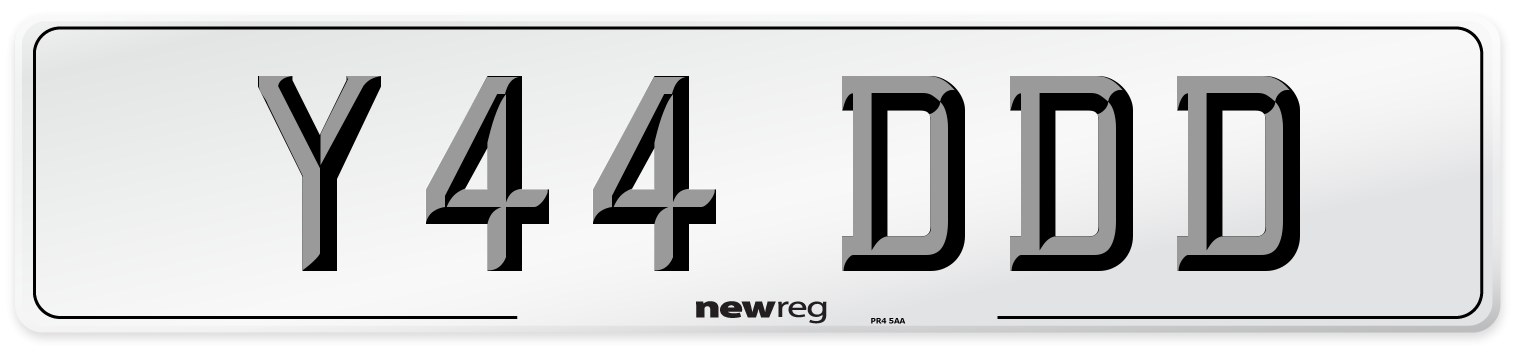 Y44 DDD Front Number Plate