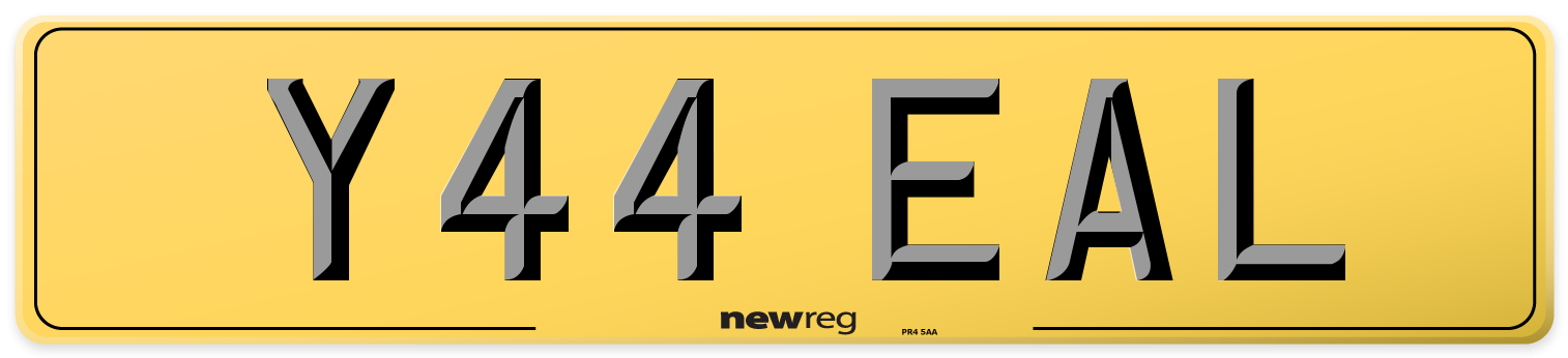 Y44 EAL Rear Number Plate