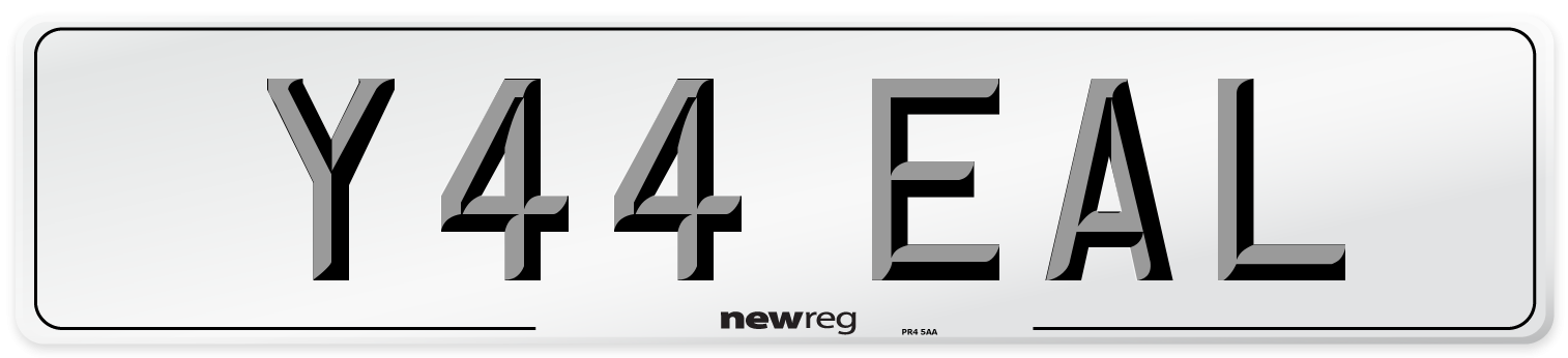 Y44 EAL Front Number Plate