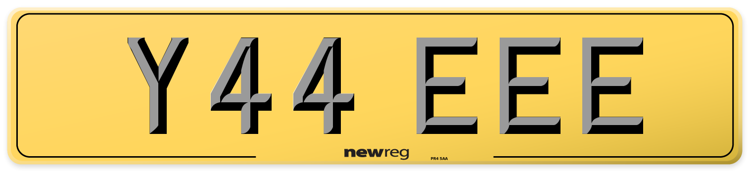 Y44 EEE Rear Number Plate