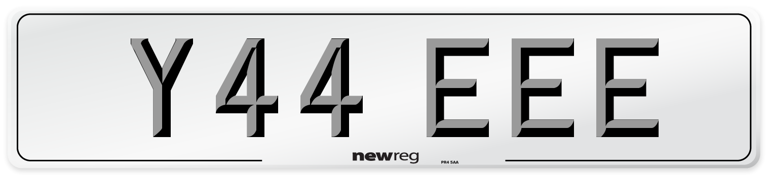 Y44 EEE Front Number Plate