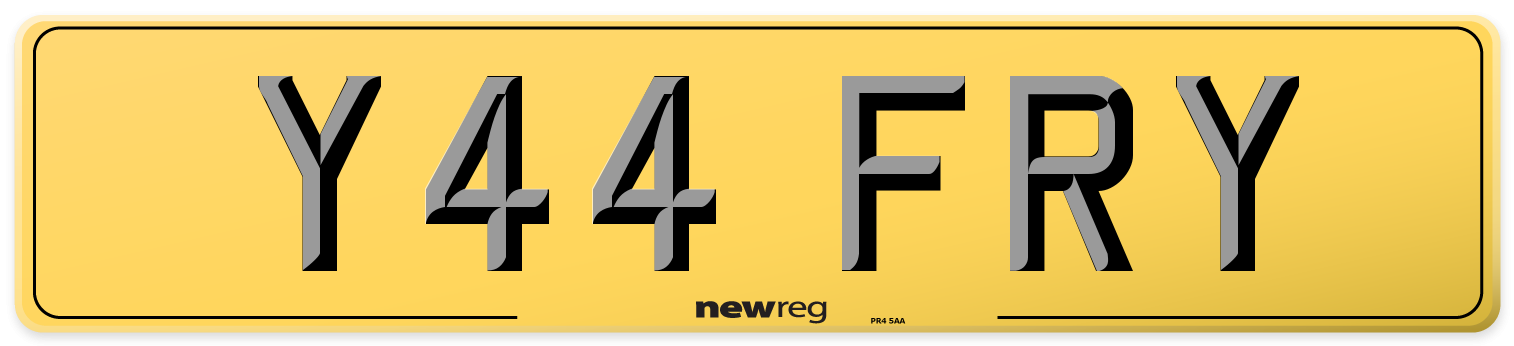 Y44 FRY Rear Number Plate