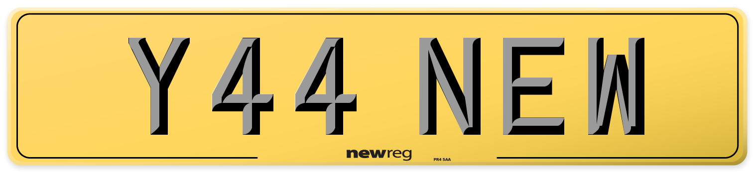 Y44 NEW Rear Number Plate