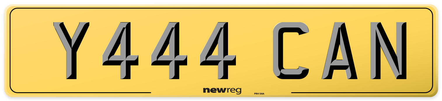 Y444 CAN Rear Number Plate