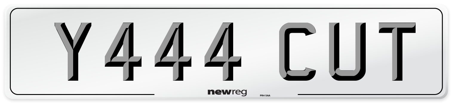 Y444 CUT Front Number Plate