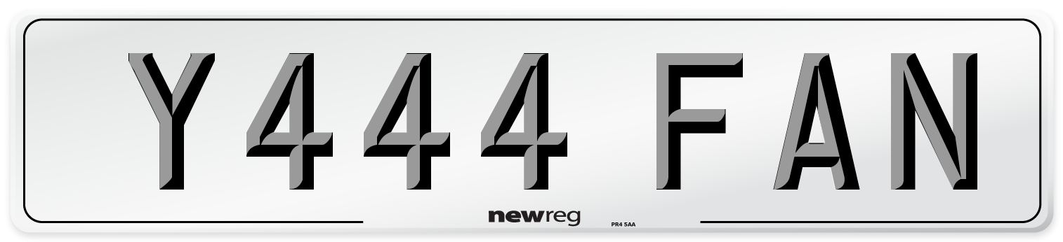 Y444 FAN Front Number Plate