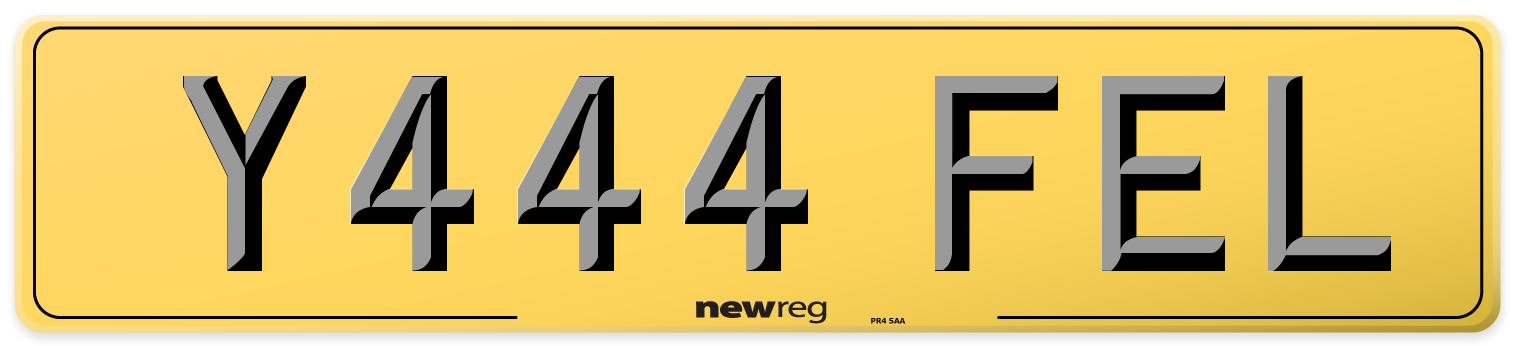 Y444 FEL Rear Number Plate