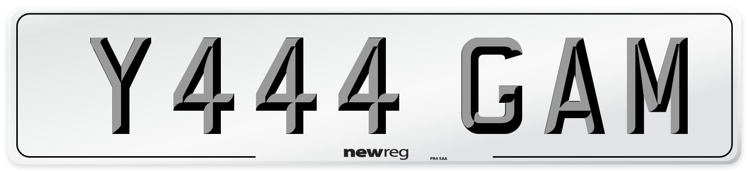 Y444 GAM Front Number Plate