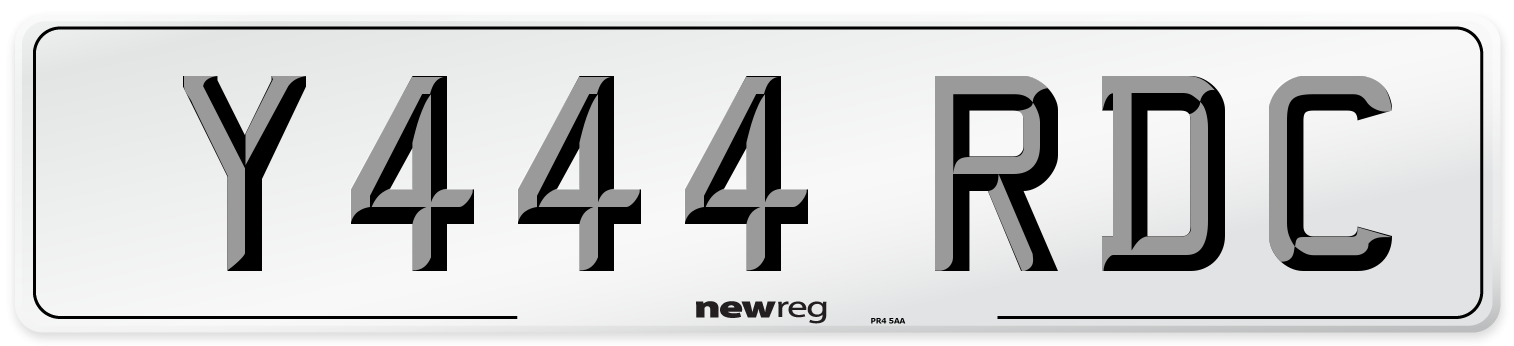 Y444 RDC Front Number Plate