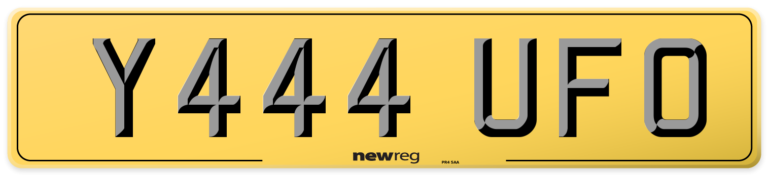 Y444 UFO Rear Number Plate