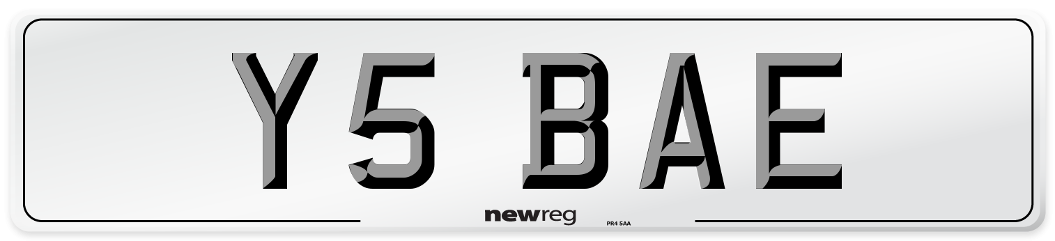 Y5 BAE Front Number Plate