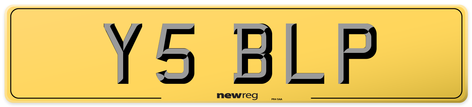 Y5 BLP Rear Number Plate