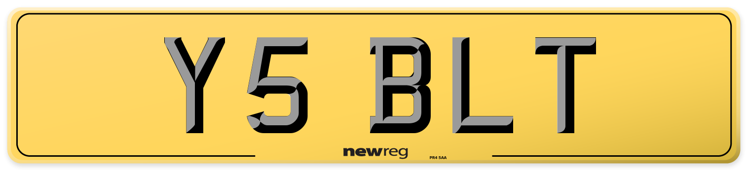 Y5 BLT Rear Number Plate