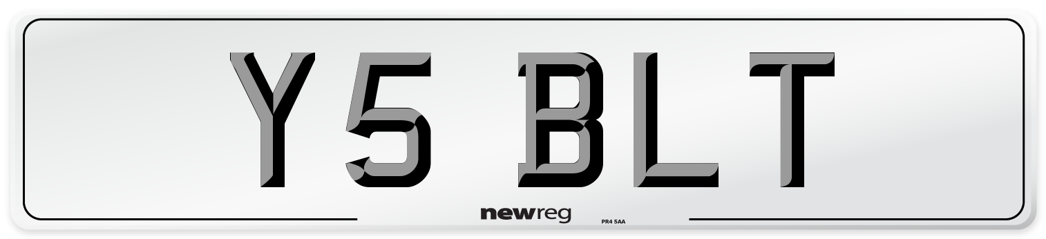 Y5 BLT Front Number Plate