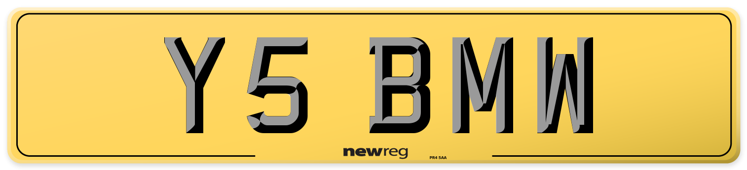 Y5 BMW Rear Number Plate