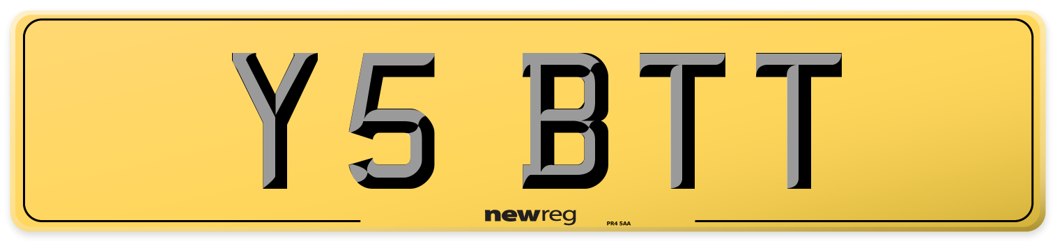 Y5 BTT Rear Number Plate