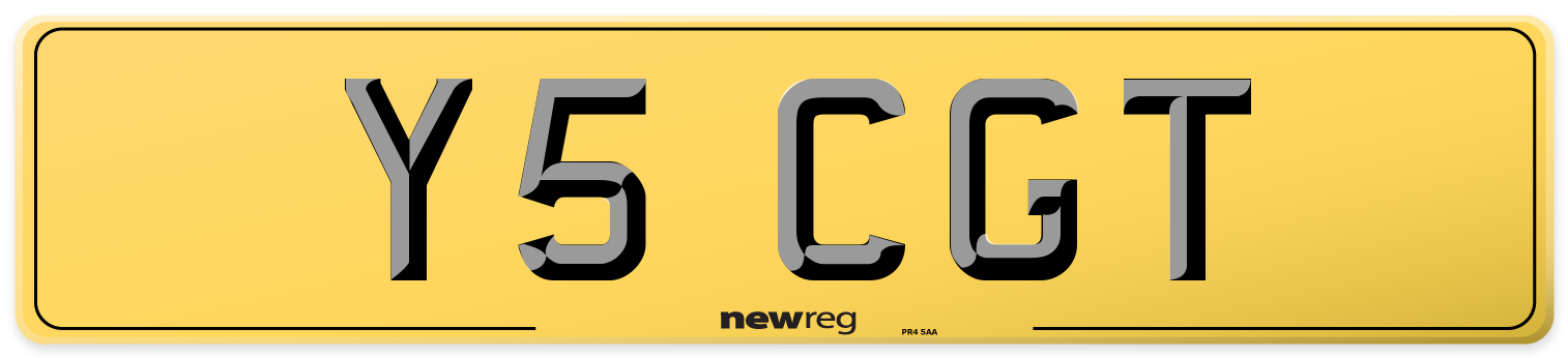 Y5 CGT Rear Number Plate