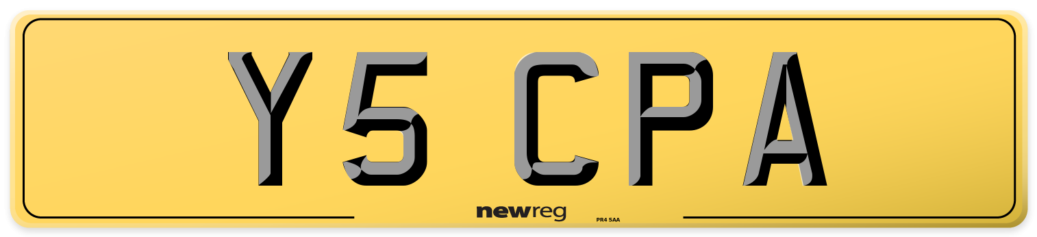 Y5 CPA Rear Number Plate